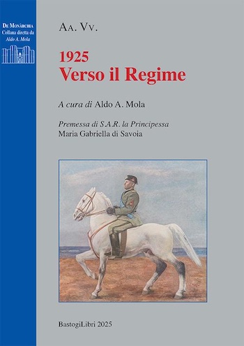 DIDASCALIA: Il libro 1925. L'Italia verso il
                      regime, con premessa della Principessa Maria
                      Gabriella di Savoia (BastogiLibri, maggio 2025),
                      comprende saggi di Carlo Cadorna, Raffaella
                      Canovi, Antonio Cecere, Daniele Comero con Rossana
                      Mondoni, GianPaolo Ferraioli, Luca Giuseppe
                      Manenti, Alessandro Mella, Massimo Nardini, Luigi
                      Pruneti, Aldo Giovanni Ricci, Tito Lucrezio Rizzo,
                      Giorgio Sangiorgi e Antonio Zerrillo: panorami su
                      politica estera e interna, forze armate, vita
                      economica, culturale e sociale, tramonto delle
                      libert politiche e associative e figure
                      rappresentative di un'epoca, come Gabriele
                      d'Annunzio e il generale Pietro Gazzera. Il
                      volume, pubblicato dallAssociazione di studi
                      storici Giovanni Giolitti e dall'Associazione di
                      studi sul Saluzzese, con adesione di enti,
                      istituti di studi e associazioni,  in libreria e
                      pu essere ordinato a bastogilibri@gmail.com.