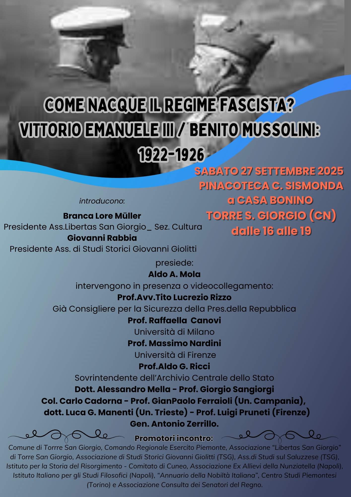 Convegno: come nacque il fascismo? Torre San Giorgio (Cn) 27 settembre 2025