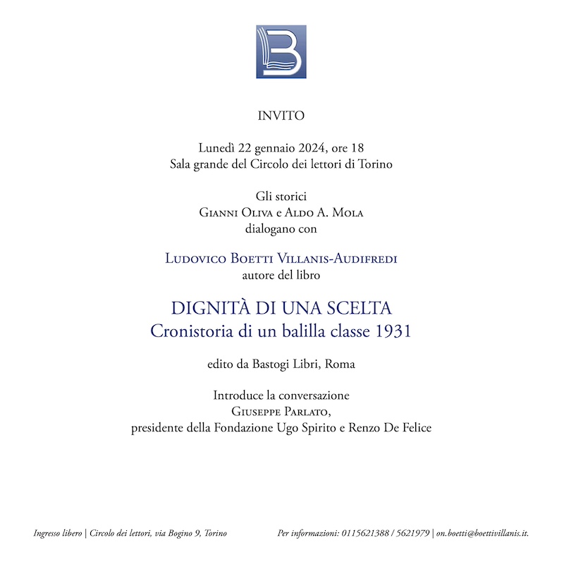 Presentazione del libro di Boetti
                          Villanis